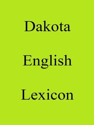 cover image of Dakota English Lexicon